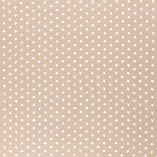 Baumwoll Druck Sterne Beige/Weiß  Ø 1 cm